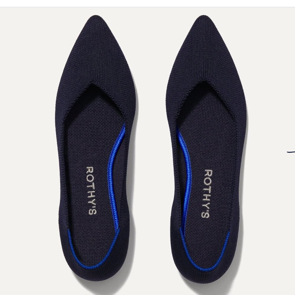 Rothy's The Point shoe in navy blue